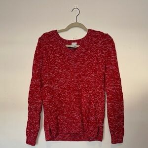 LANDS' END S (6-8) Cotton Drifter V-neck Sweater NWT $80